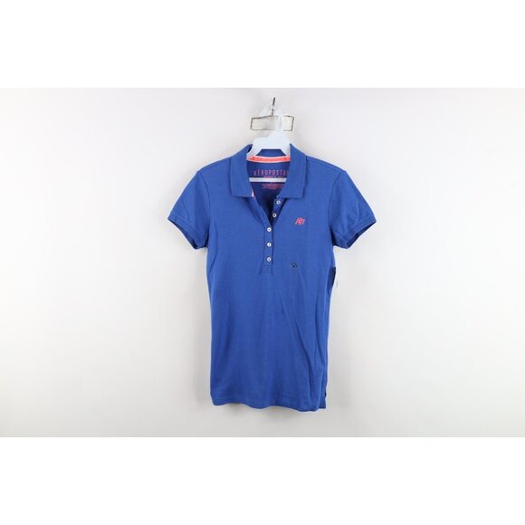 Deadstock Vintage Y2K Aeropostale Womens Medium Babydoll Collared Polo Shirt - Picture 1 of 16